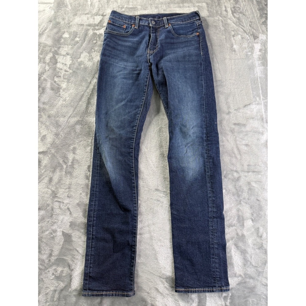 Levi's 502 Men's Jeans Size 32 Blue Leather Waist Patch Regular Taper Denim Levi